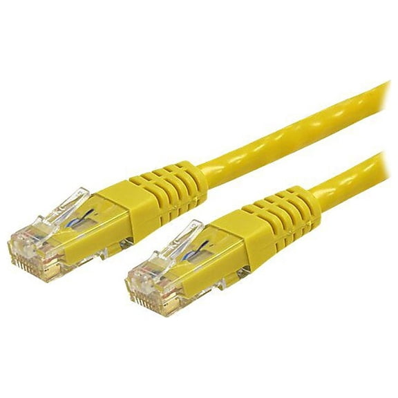 StarTech 15ft CAT6 Ethernet Cable - Yellow CAT 6 Gigabit Ethernet Wire -250Mhz 100W PoE RJ45 UTP Molded Network Patch Cord with Strain Relief (C6PATCH15YL)