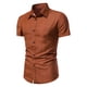 thumbnail image 1 of pstuiky Camisa de manga corta para hombre, Camisa informal de manga corta con solapa y botones de color liso para hombre ropa de hombre m, 1 of 2