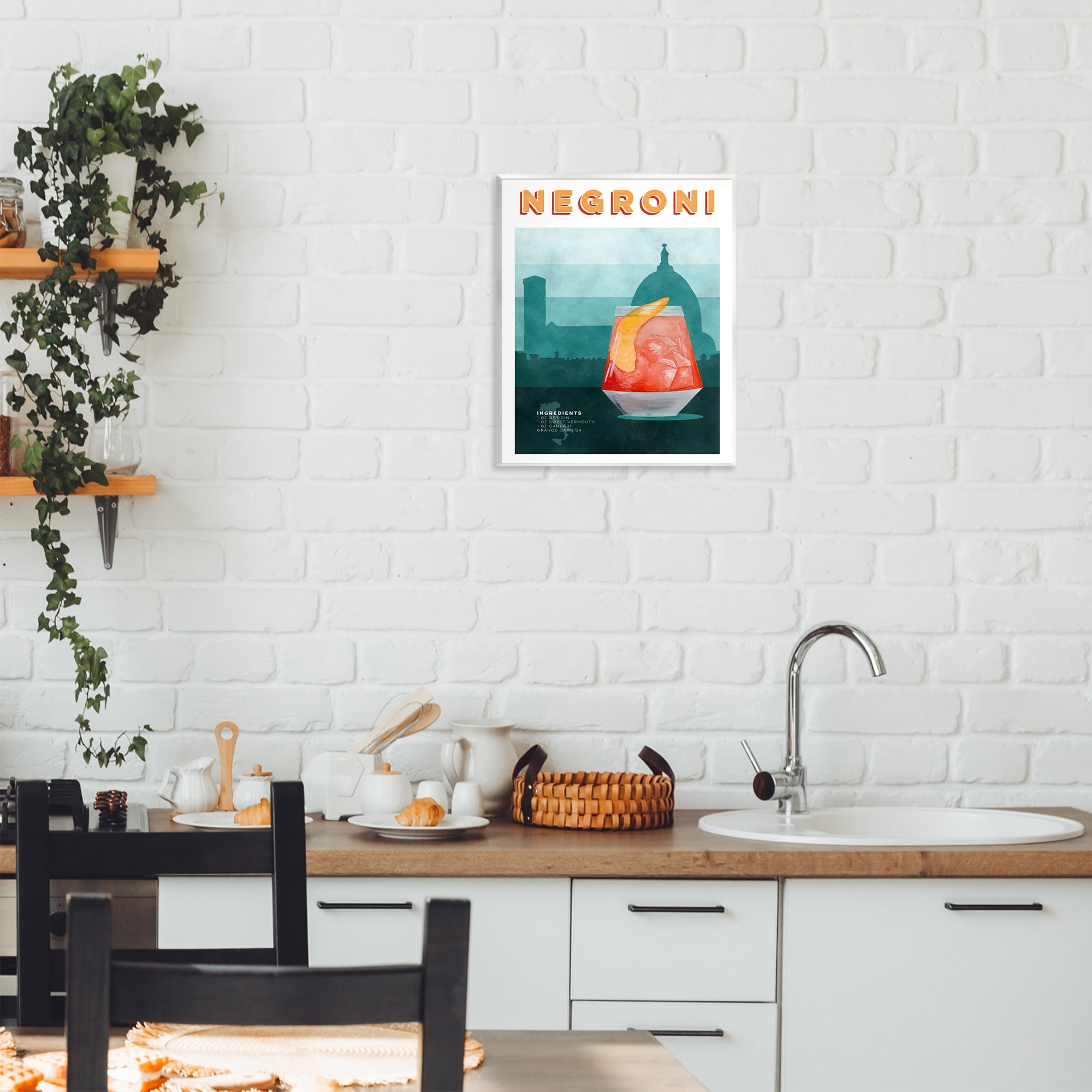 Retro Negroni & Architecture Wall Plaque Art, design by Brett Blumenthal