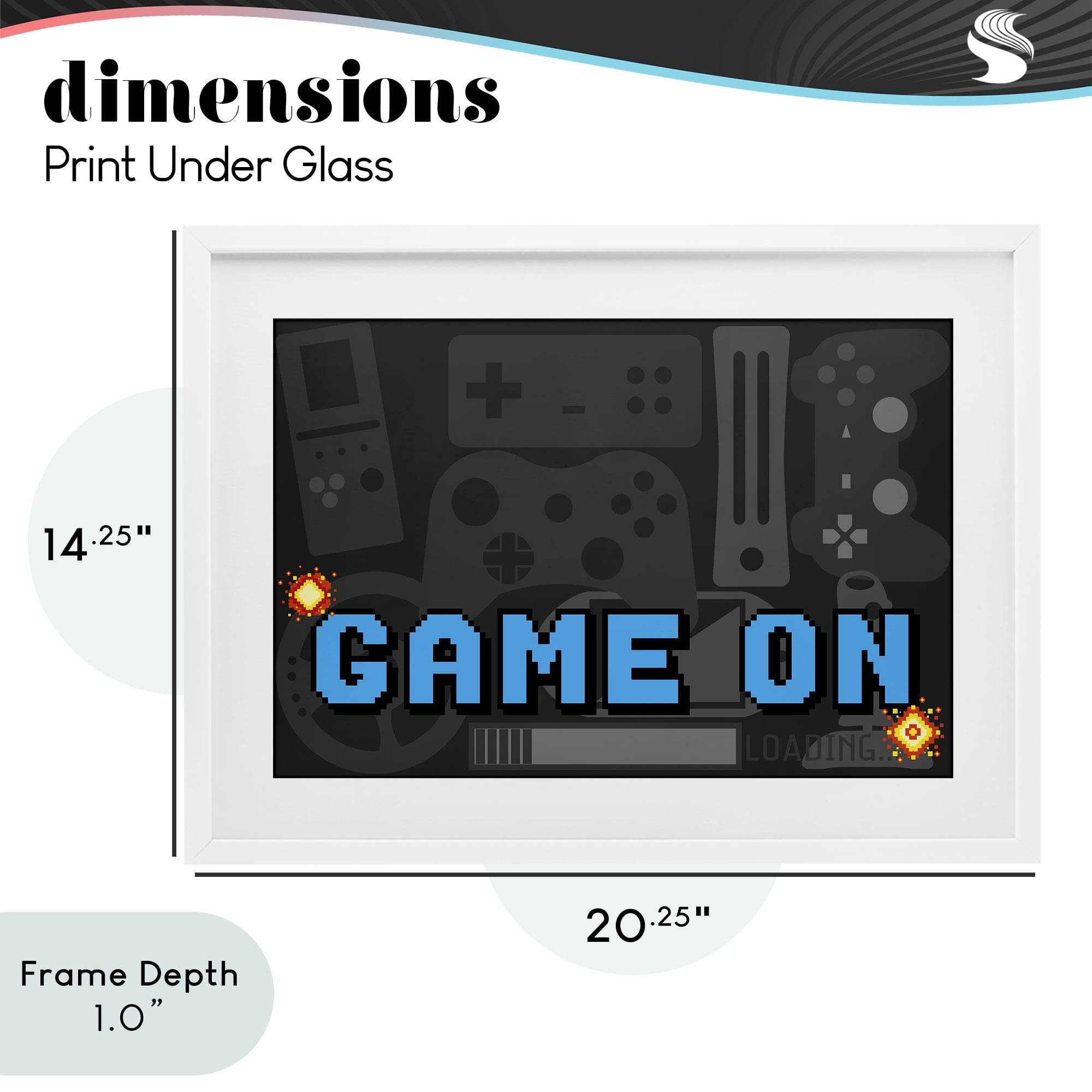 Stupell Industries Game On Arcade White Framed Print Under Glass, design by Kim Allen