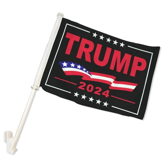 Trump 2024 Black Double-Sided Car Flag