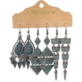 thumbnail image 5 of Conjunto de pendientes de bronce con forma de abanico grande y étnico vintage para mujer, 20991-6, 5 of 5