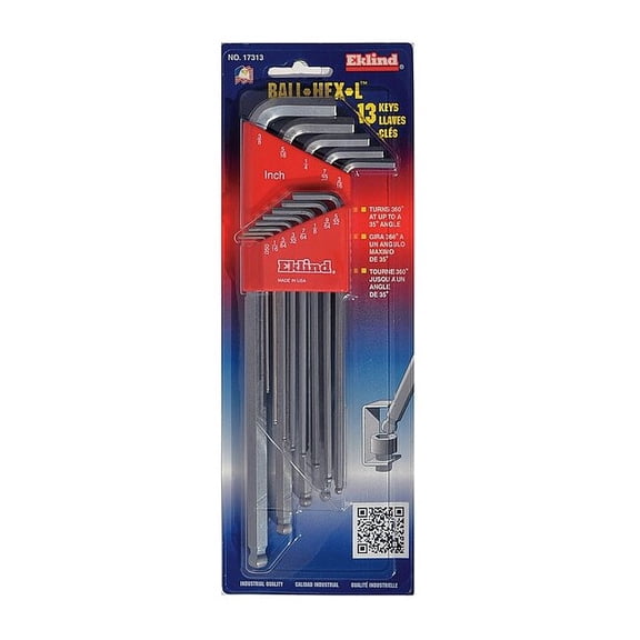 Eklind 13 Piece SAE L-Shape Hex Key Set, 17313 17313