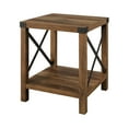 Woven Paths Magnolia Metal X End Table, Reclaimed Barnwood
