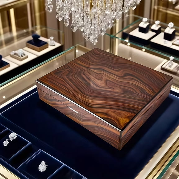 Wooden jewelry storage box, gift packaging gift box, desktop valuable item storage box