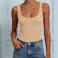thumbnail image 6 of enyan Women's Tank Tops Square Neck Sleeveless Ladies Tank Top Undershirts Spaghetti Strap Tank Top,Rose Gold,S, 6 of 7