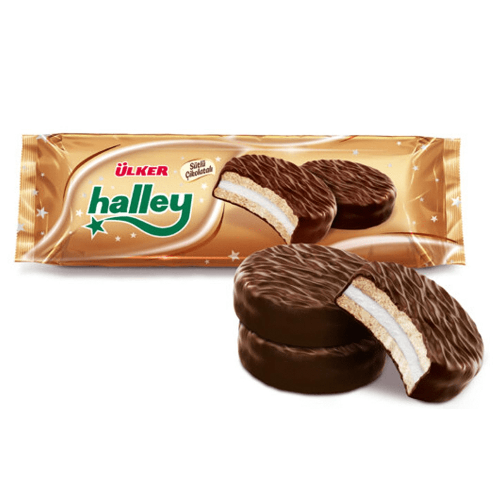 Ziyad Ulker Halley Chocolate Covered Marshmallow Biscuits, 10 Pieces