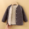 thumbnail image 3 of Mepaouo Boys Girls Fleece Lined Jacket Kids Winter Warm Long Sleeve Coat Button Down Cotton Outwear Grey 5-6 Years, 3 of 6