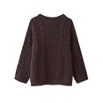 thumbnail image 3 of Women Oversized Sweater Chunky Cable Knit Sweater Knitted Sweater Pullover Trendy Fall Essentials Dark Coffee S, 3 of 9