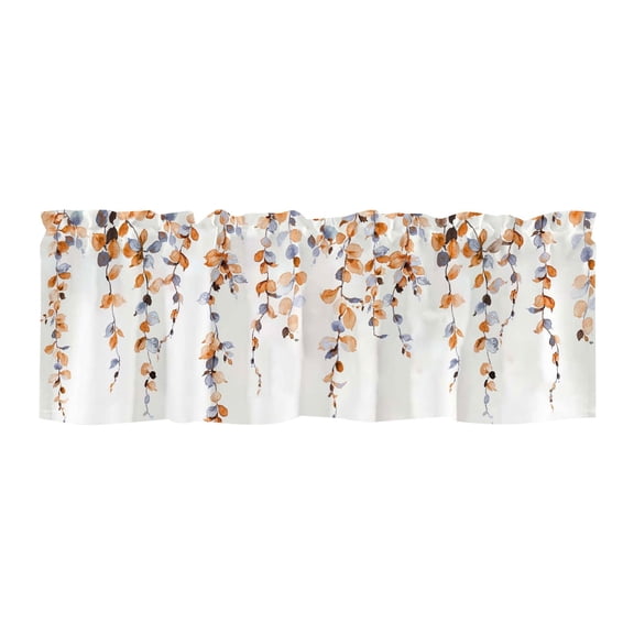 Botanical Digital Print Curtain, Light Filtering Short Farmhouse Curtain, Rod Pocket Style Window Drape For Kitchen Living Room Bedroom (Multicolor, 137*45CM)