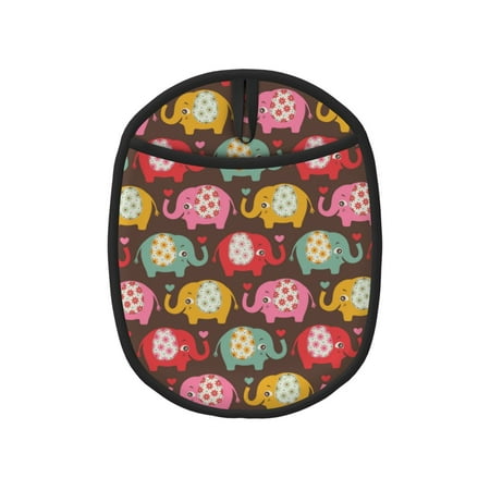 

Qekee Cute Elephants Pattern Silicone Pot Holders Oven Mitts Heat Resistant Hot Pads Non Slip Pot Holder Towel Cloth Interior Lining