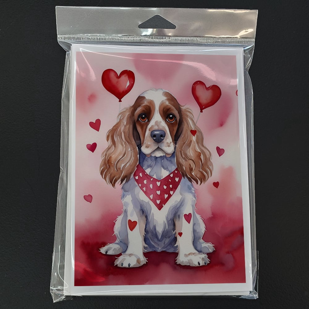 Cocker Spaniel My Valentine Greeting Cards Pack of 8 7 in x 5 in