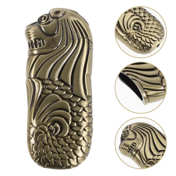 NUOLUX Estuche Para Encendedor A De Y Explosiones Con Relieve Artístico De Merlion Para Uso Exterior