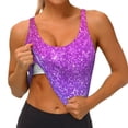 thumbnail image 4 of Naloa Purple Glitter Sports Bras for Women, High Support Bra with Removable Pads, Comfortable - Small, 4 of 9