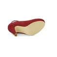 thumbnail image 5 of Unique Bargains Women's Round Toe Stiletto Heel Ankle Strap Pumps Red 7, 5 of 7