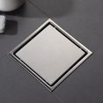 thumbnail image 2 of ABCISI Brushed Nickel Shower Drain Square 6 inch SUS304 Stainless Steel Shower Floor Drain with Hair Strainer Tile Insert Shower Drain Cover, 2 of 14