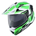 thumbnail image 3 of 1Storm Adult Motorcycle Motocross Dual Sport Off Road Full Face Dual Visor Helmet F802CLS Storm Force Green, 3 of 7