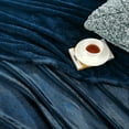 thumbnail image 4 of Flannel Fleece Throw Blanket Twin Size, Super Soft Fluffy Bed Plush Blanket Throw, Luxury Fuzzy Cozy Couch Blanket for All Seasons, Navy Blue, Twin 60x80, 4 of 6