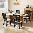 thumbnail image 4 of Costway Set of 2 Dining Chairs with Solid Wood Legs & Padded Seat Kitchen Side Chair Black, 4 of 8
