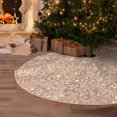 thumbnail image 6 of Daiia Beige Sparkling Glitter Drawing Merry Christmas Tree Skirt , Xmas Large Lace-up Tree Skirt, Santa Snowflakes Rustic Home Decorations New Year Party Farmhouse Decor-48", 6 of 7