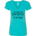 thumbnail image 3 of Inktastic Celebrate Juneteenth Women's V-Neck T-Shirt, 3 of 5