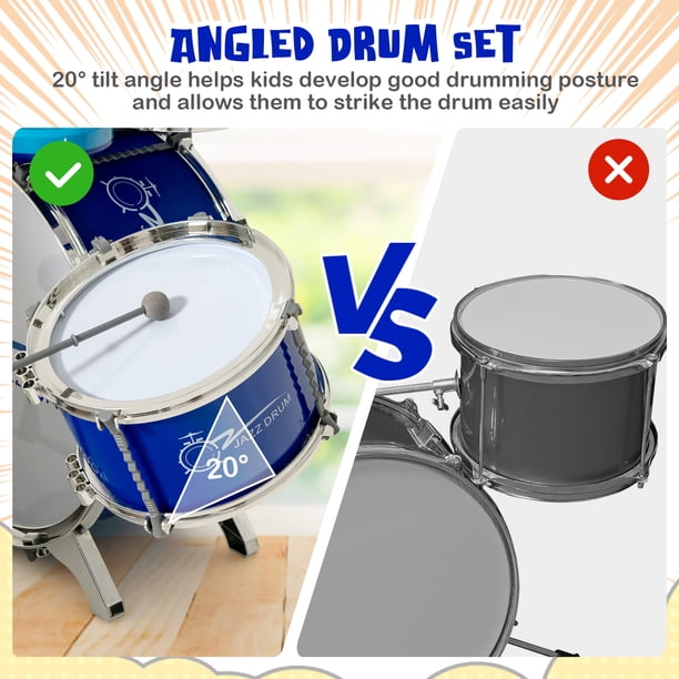 Costway Jazz Drum Set for Toddler Kids Educational Toy w/Keyboard