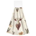 thumbnail image 7 of Yayeee Kitchen Hanging Hand Towels Set of 2 with Loop Bathroom Absorbent Tie Towel, Beige Cowboy Pattern, 7 of 7