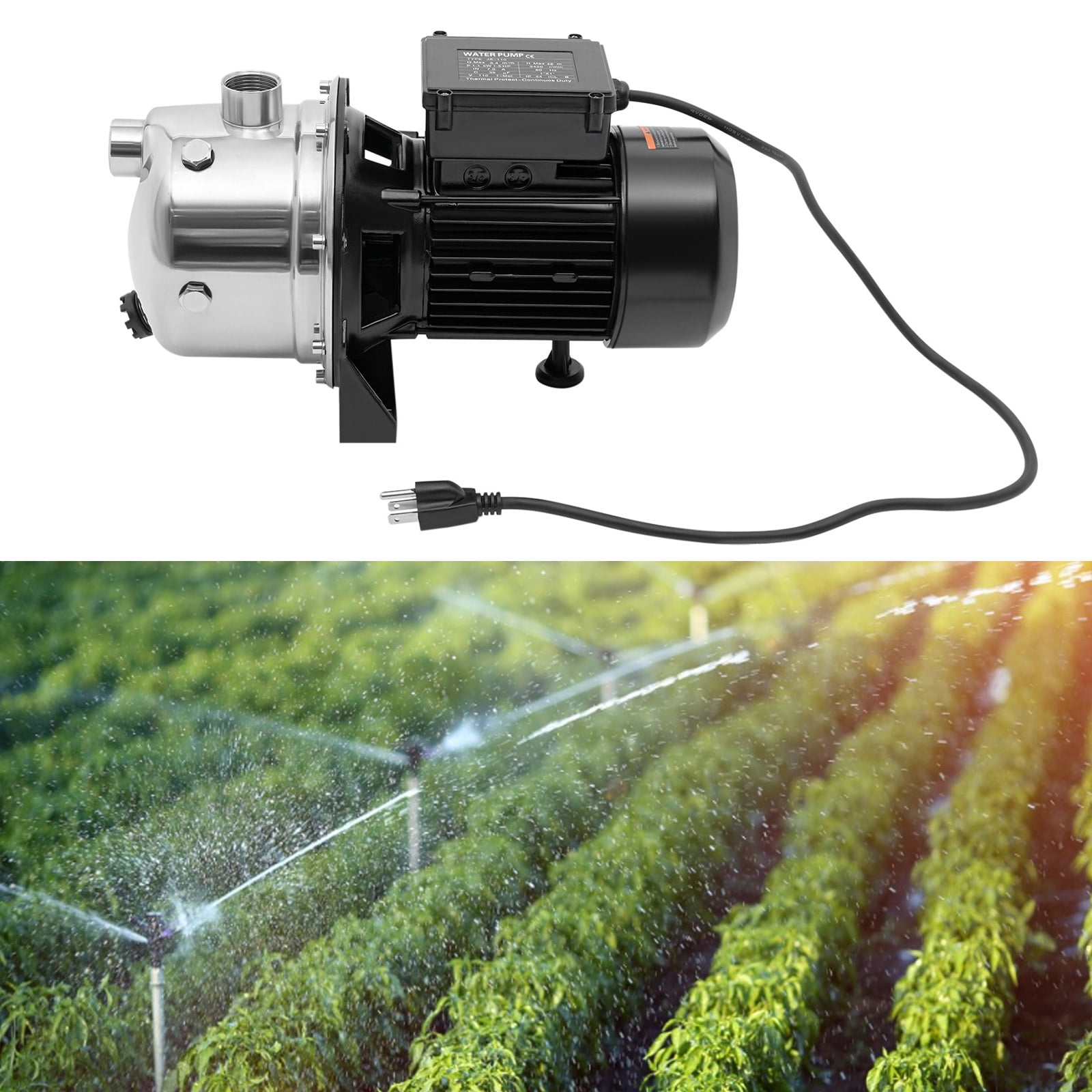 Shallow Well Pump, Garden Jet Pump, 1.5 HP 115V, Stainless Steel Sprinkler Booster Jet Pumps with Automatic Controller for Garden Lawn Irrigation system, Water Transfer