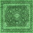 thumbnail image 1 of Ahgly Company Indoor Square Medallion Emerald Green Traditional Area Rugs, 3' Square, 1 of 4