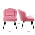 thumbnail image 4 of Hofitlead Velvet Chairs,Dinning Accent Upholstered Chair,Vanity Chair for Bedroom(Pink,2pcs), 4 of 8