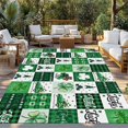 thumbnail image 2 of St. Patrick's Day Outdoor Rug for Patio/Deck/Porch, Non-Slip Large Area Rug 4 x 6 Ft, Green Checked Luck Leaves Gnomes Indoor Outdoor Rugs Washable Area Rugs, Reversible Camping Rug Carpet Runner, 2 of 8