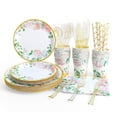 thumbnail image 3 of Floral Party Supplies Paper Plates and AFN1Napkins Sets for 25 Guest-Include Floral Party Disposable Paper Dinner Plates,Napkins, for Bridal Shower,Tea party,Birthday,Wedding Tea Party Supplies., 3 of 3