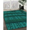 thumbnail image 3 of Ahgly Company Machine Washable Indoor Round Transitional Dark Cyan Green Area Rugs, 3' Round, 3 of 7