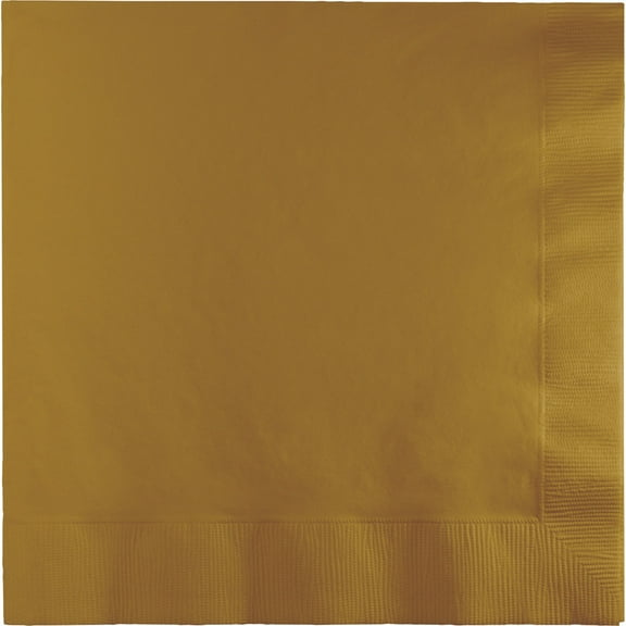 Party Central 2-Ply Disposable Luncheon Napkins - 6.5" - Gold - Club Pack of 600