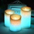 thumbnail image 3 of Lámpara de vela LED sin llama, 3 piezas de luz LED, color blanco cálido, velas LED reales a batería con temporizador, control remoto para interiores y exteriores, 3 of 5