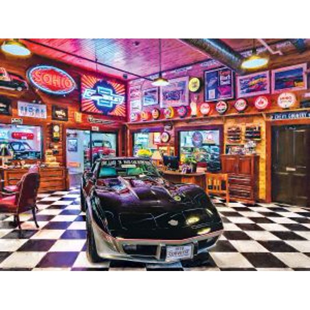 MasterPieces Wheels Black Beauty Corvette 750 Piece Jigsaw Puzzle by Linda Berman Walmart