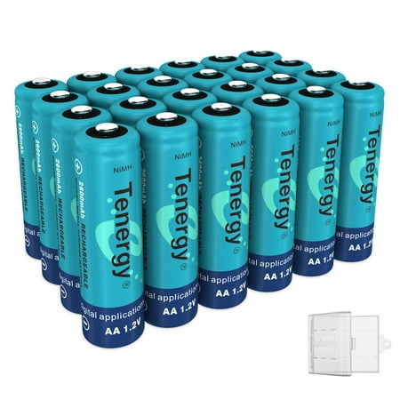 Tenergy NiMH AA, 1.2V AA, High Capacity 2600mAh 24 Pack Double A Cell, Bonus 6 Battery (Best Aa Battery Case)