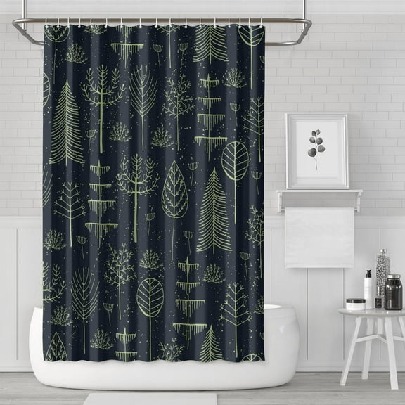 Shower Curtain for Bathroom Farmhouse Xmas Covered Snow Bathroom Curtain Waterproof Simple Shower Curtain Hooks Included,72x72Inch