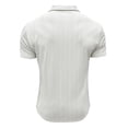 thumbnail image 5 of Mens Textured Jacquard Polo Shirt Super Stretch Short Sleeve Polo Shirts for Men White, 5 of 7
