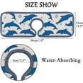 thumbnail image 4 of 4 Pcs SKYSONIC Faucet Absorbent Mat Dolphins Bubbles Washable Counter Drying Pads Behind Faucet for Kitchen Bathroom, 4 of 7