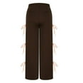 thumbnail image 4 of Womens Side Bow Tie Pant Baggy Fashion Wide Leg Sweatpants Elastic Waisted Contrast Casual Loose Fit Trousers, 4 of 6