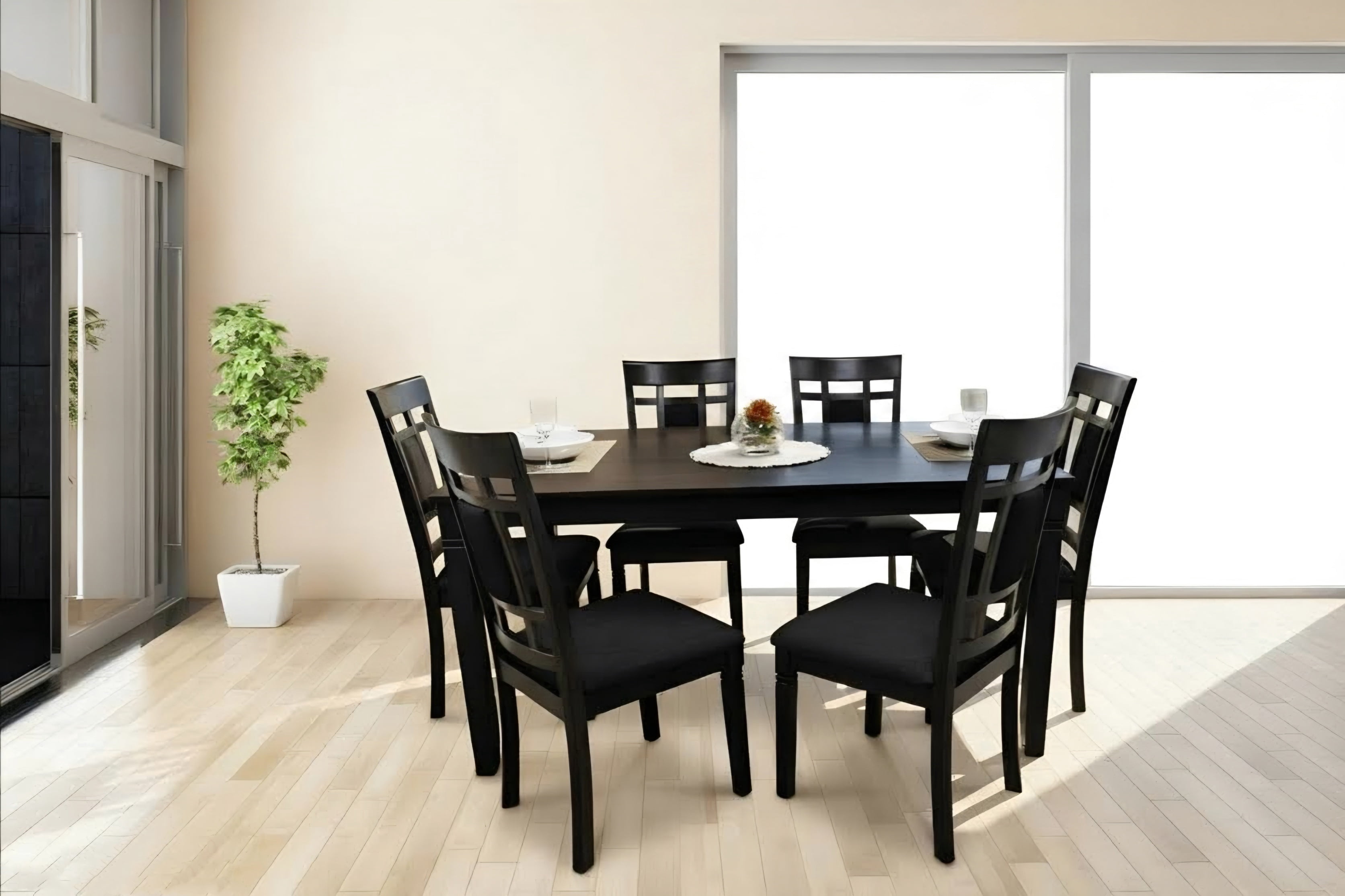 Ensemble de salle à manger K-Living 7 pièces en gris