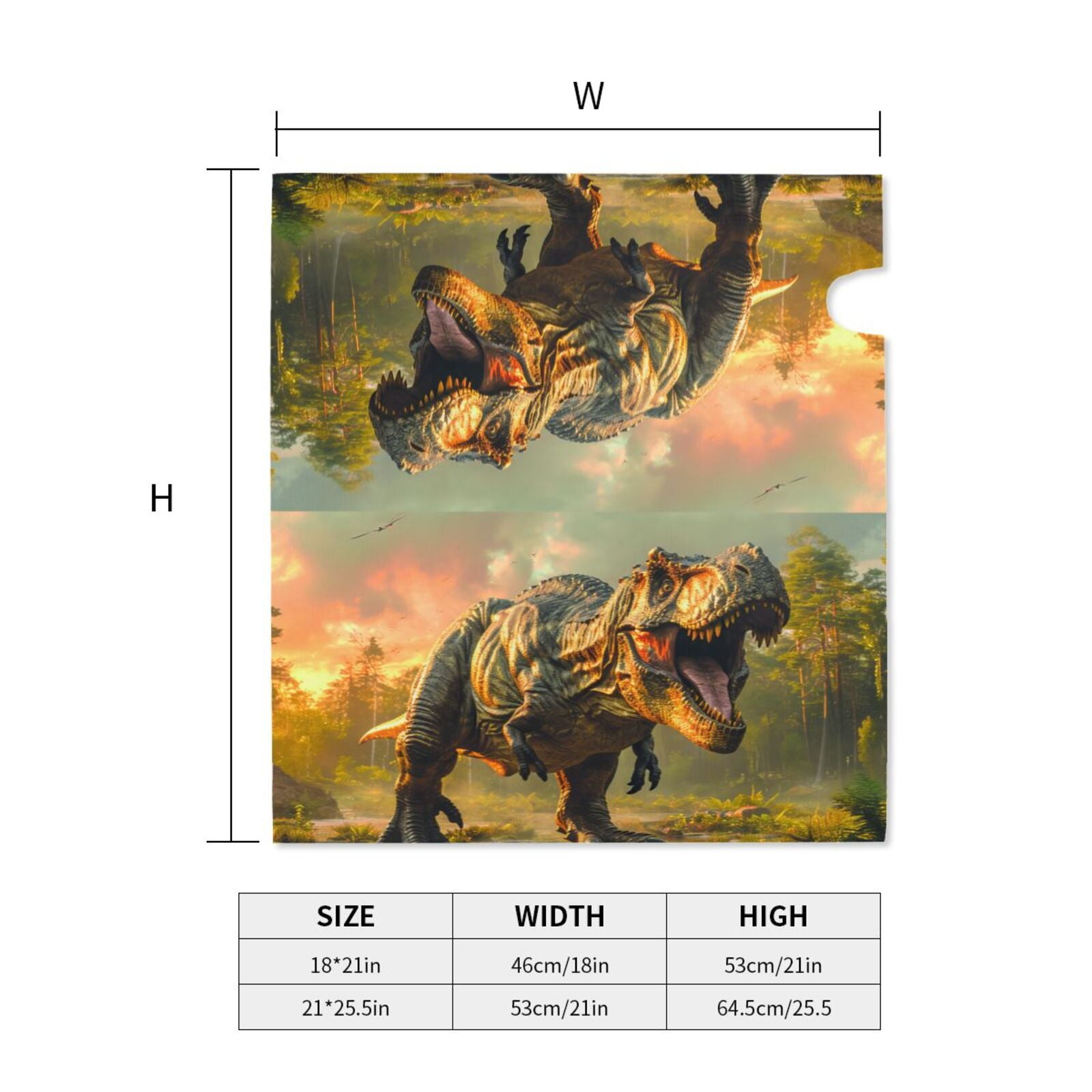 Picia Realistic Style Forest Dinosaur Magnetic Mailbox Cover Standard Size-21x18 in