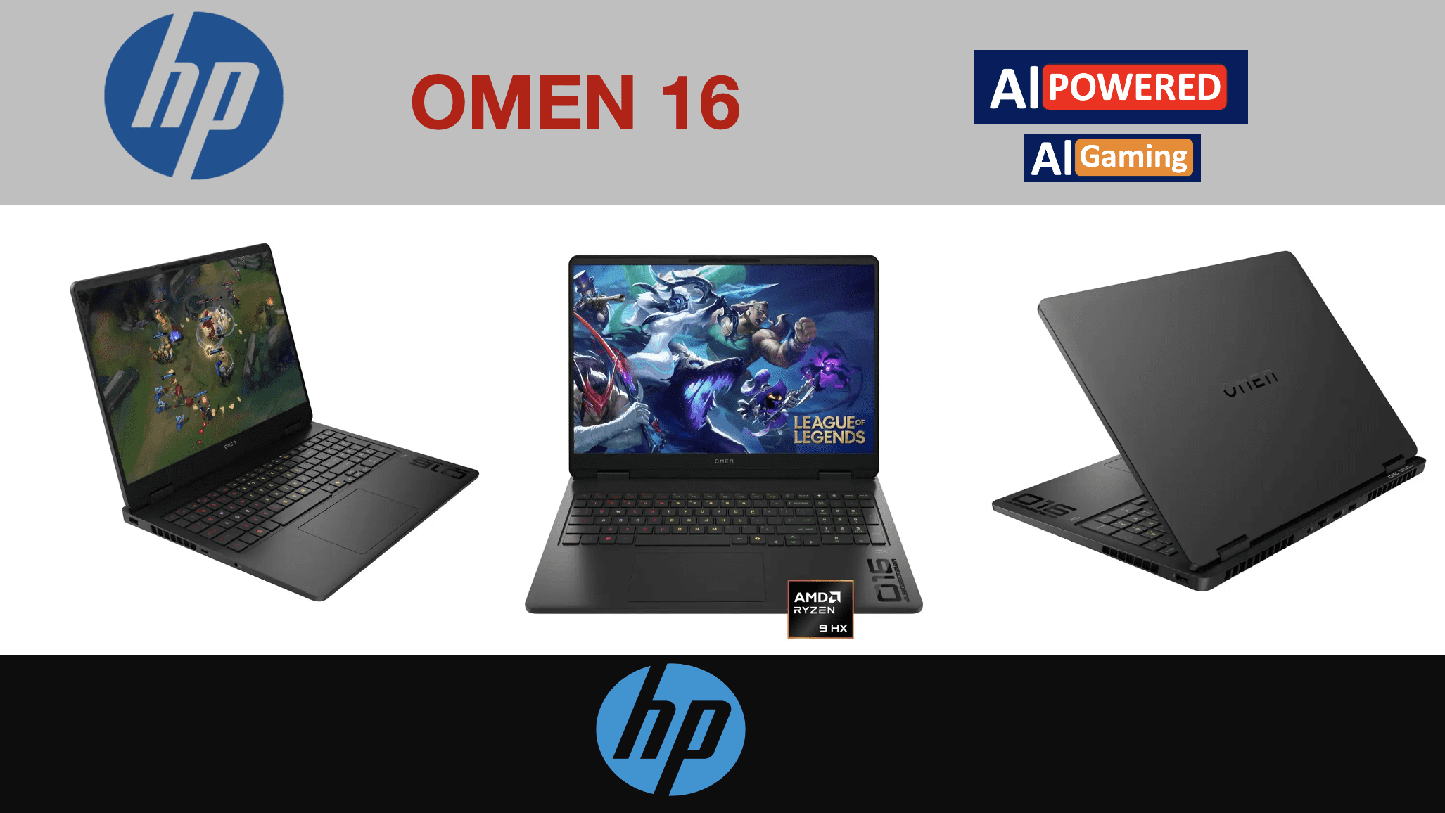 HP OMEN AI Gaming Laptop 16.0in 144Hz IPS WUXGA Display (AMD Ryzen 9 8940HX, NVIDIA GeForce RTX 5060 8GB, 32GB DDR5, 1TB PCIe SSD, 3-Zone RGB KB, WiFi 6E, Webcam, Bluetooth 5.4, Win 11 Pro)