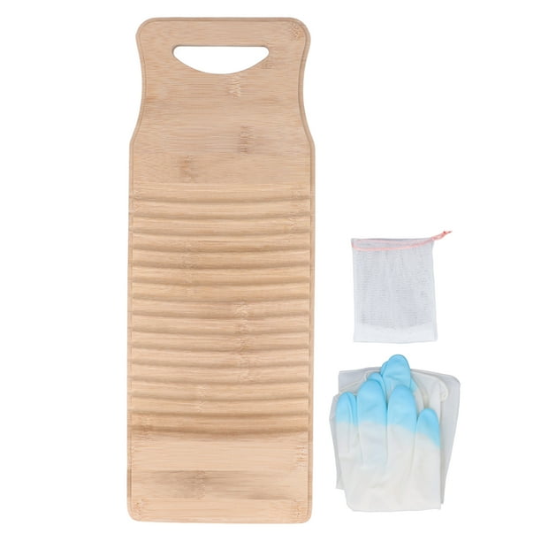 Laundry Cleaning Board, Bamboo Washboard Wavy Lines Practical Effort