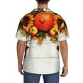 thumbnail image 5 of Xecao offers the Thanksgiving With Autumn for Men's Casual Short-sleeved Shirt, a button-up collared shirt with a pocket, perfect for beach vacations and yacht travel in the Medium size., 5 of 7