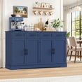 thumbnail image 3 of Homfa Farmhouse Buffet Cabinet with 4 Drawers and 4 Doors, 59" W Sideboard Buffet Storage Cabinet with Shelves, for Kitchen Living Room Bedroom, Blue&Black, 3 of 8