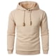 thumbnail image 2 of pstuiky mangas largas para hombre, Blusa de manga larga con capucha y cordón de color liso para hombre Tops de talla grande para hombre s, 2 of 5