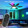 thumbnail image 3 of PHORUS 51" Flush Mount Ceiling Fan with Lights, Quiet DC Motor, Dimmable LED with Side RGB, 6-Blade Low Profile Modern Black Ceiling Fan for Bedroom Living Room, 3 of 9