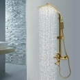 thumbnail image 3 of Miumaeov Bathroom Gold Brass Shower Fixture System Wall Mount Rainfall Shower Valve Faucet Set, 3 of 21